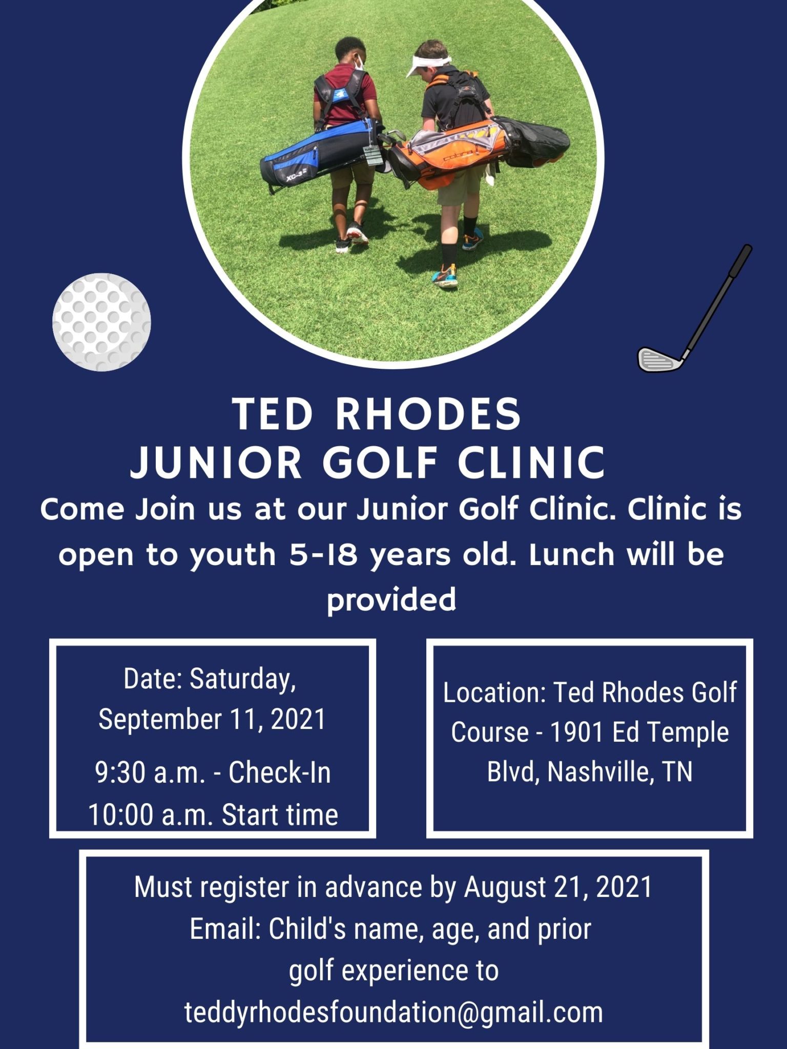 JUNIOR GOLF CLINIC Nashville TN Ted Rhodes Foundation Inc JUNIOR GOLF CLINIC Nashville TN Ted Rhodes Foundation Inc
